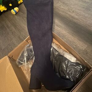 Navy Over-the-Knee Boots